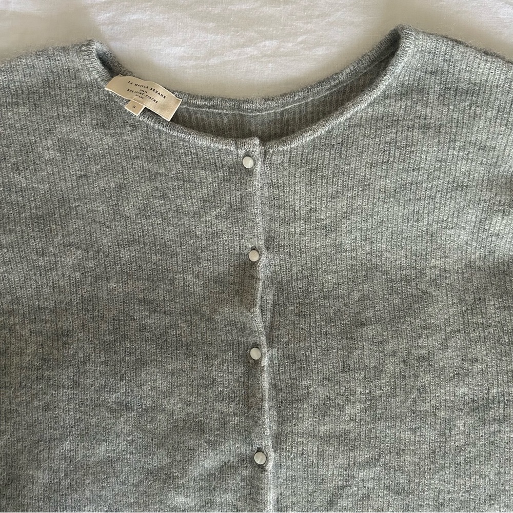 Like new Sézane gaspard jumper cardigan, mottled grey, S